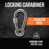 Locking Carabiner 316 Stainless Steel Screw Up Toothed Gate