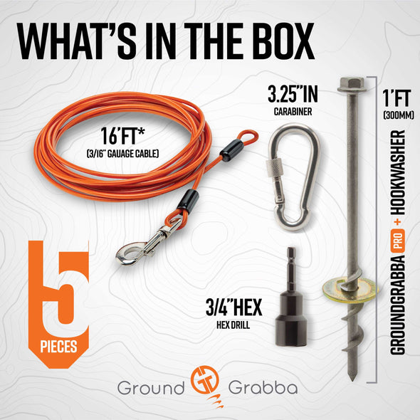 Grounded Paws Dog Tie Out & Run Kit