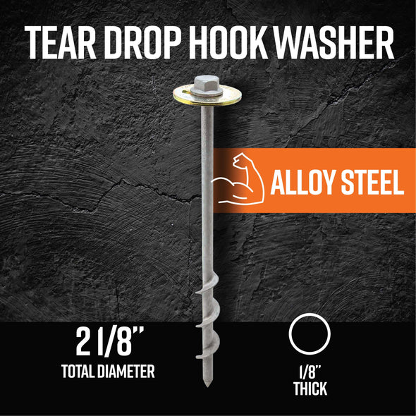 GroundGrabba Tear Drop HookWasher 6 and 12 Pack