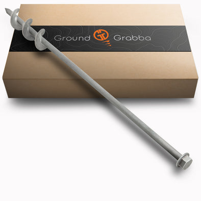 GROUNDGRABBA Lite Orange Screw-In Tent Stakes For Sand - 4 Pack, 15.75" Heavy Duty Anchors